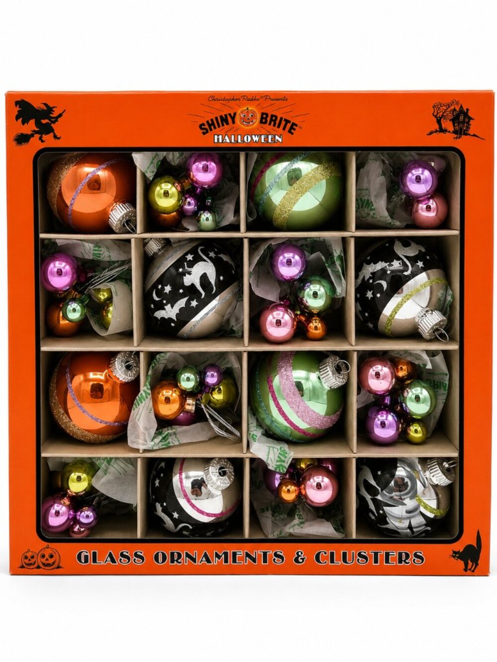 Christopher Radko Presents Shiny Brite Halloween Glass Ornaments & Clusters